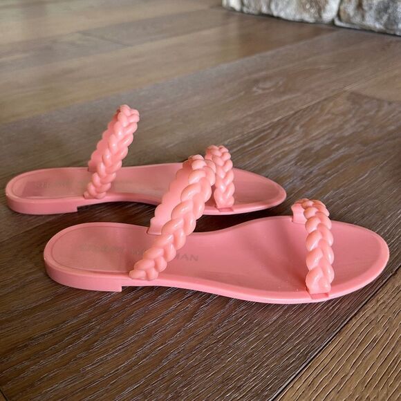 STUART WEITZMAN Braida Sawyer Jelly Sandal In Apricot - Picture 8 of 9